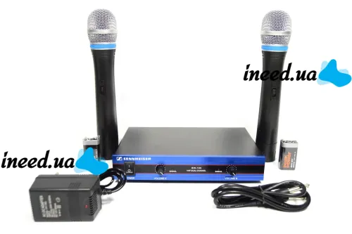 Бездротовий комплект з 2-х мікрофонів Sennheiser EW - 100 радіосистема два радіомікрофона і база