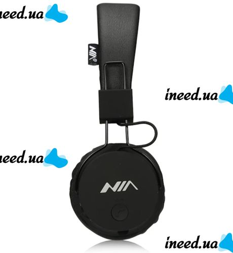 NIA X3 Wireless Over-ear Bluetooth Headphones with MP3 Player and FM Black, Full-size Bluetooth Stereo Headphones with Microphone and Radio Black