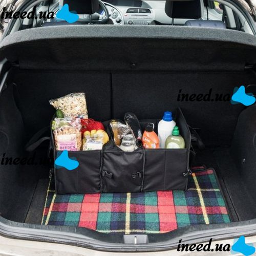 Folding Bag Organizer Trunk Organizer & Cooler in the trunk of the car, Folding nylon container with a thermal compartment, Refrigerator organizer in the car
