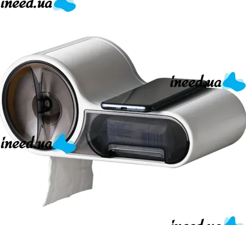 Настінний тримач для туалетного паперу Wall-Hanging Waterproof Tissuef Box SHH-1, органайзер для зберігання серветок з полицею на стіну MAG-736