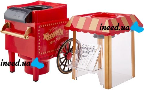 The device for making popcorn WM-26 at home, compact mini retro car trolley, homemade popcorn maker from the network 1200W WM26 Red
