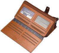 Чоловічий шкіряний гаманець клатч Baellerry Guero S1393 Brown для зберігання кредитних карт монет на змійці, чоловіче портмоне для купюр Коричневий
