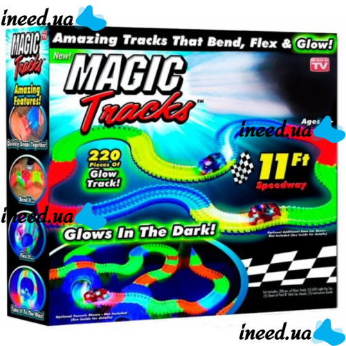 Дитячий гнучкий трек Magic Tracks, гнучкий гоночний трек Меджик Трек оригінал 220 деталей