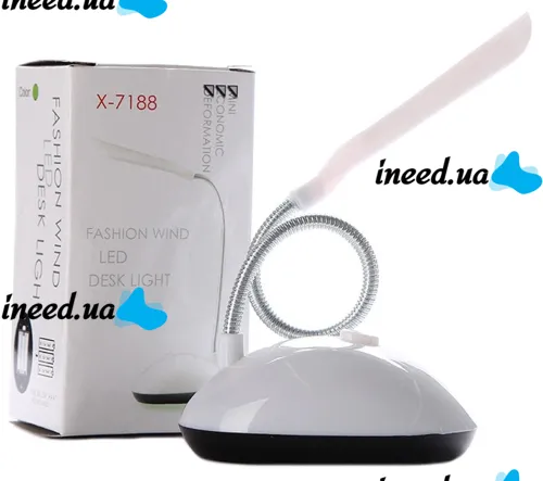 Настольная светодиодная гибкая лампа LED Desk Light X-7188 на батарейках, Беспроводной настольный мини светильник с механическим выключателем BL-7188