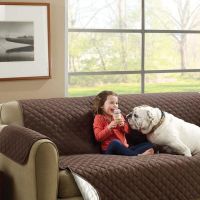 Двостороння накидка чохол на диван Couch Coat з мікрофібри, захисне двостороннє водонепроникне стьобане покривало для дивана