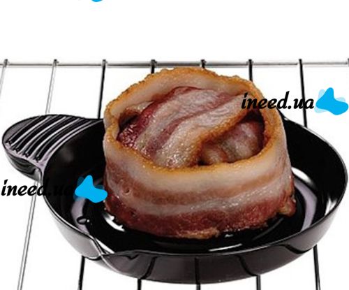 Набір форм для випічки запікання бекону 2шт Perfect Bacon Bowl їстівна тарілка, Форма для приготування їстівної тарілки з бекону Чорна