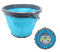Складное силиконовое ведро на 10 литров Collapsible Bucket Emmer CB-10, туристическое универсальное круглое ведро Supretto с ручкой 10л
