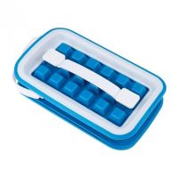 Герметична силіконова форма для льоду з кришкою на 18 клітинок Fill + Carry Without Spilla, Контейнер ледница 18 кубиків, Ледница для заморозки води