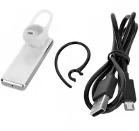 Бездротова Bluetooth гарнітура на вухо для смартфона Awei A850bl White, Блютуз моногарнітура Авей для телефону з наушным кріпленням Біла