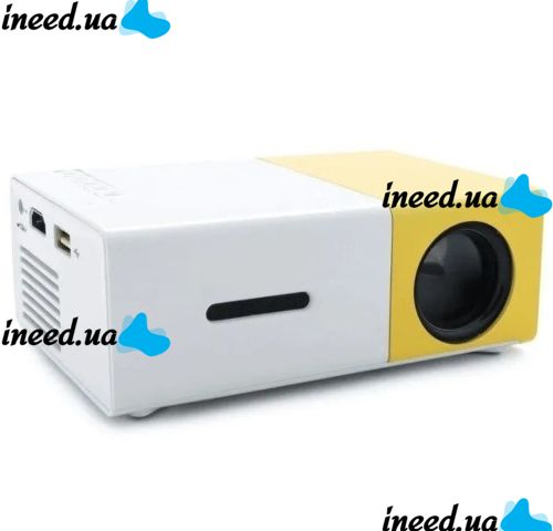 Портативний проектор міні кінотеатр мультимедійний Full HD Led Projector YG-300 мультимедійний домашній кінотеатр з динаміком, заряд від Power bank