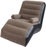 Надувное одноместное кресло кровать S-образной формы Senyoubao Inflatable Sofa 140x85x80 см с подлокотником, Флокированное