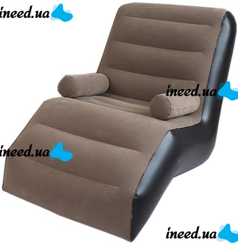 Надувное одноместное кресло кровать S-образной формы Senyoubao Inflatable Sofa 140x85x80 см с подлокотником, Флокированное