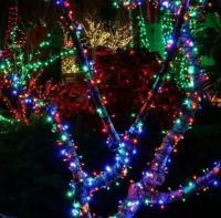 Новогодняя гирлянда RGB роса 100 метров 1000 LED диодов с пультом IP44, светодиодная нить Xmas 8 режимов 100м от сети Разноцветная