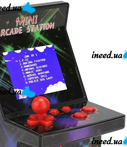 Retro Children's Game console Mini Arcade Station A2 Slot Machine with 200 built-in battery-powered games, 8bit console with 2.5 inch battery screen