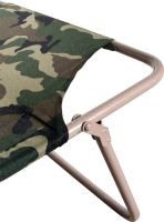 Folding single bed with headrest DSSLU 59 with a load of up to 120 kg, Tourist cot with pillow 190x75x43 cm Camouflage