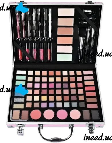 Miss Young GM20250 Cosmetics Gift Set 93 items Makeup eye shadow glosses blush powder and brushes in case Pink