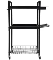 Carro MZY-857 3-tier tool cart, metal organizer rack on wheels for storing power tools and accessories