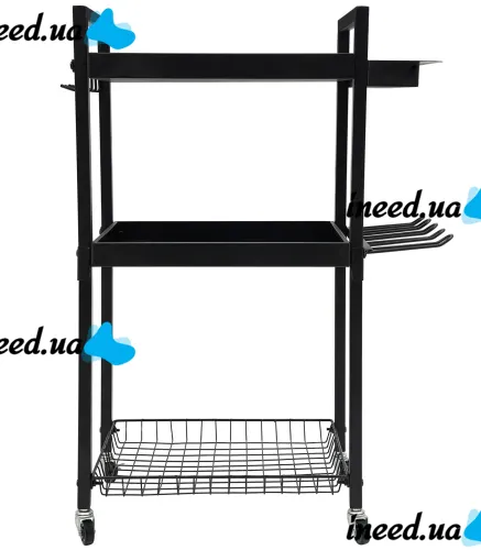 Carro MZY-857 3-tier tool cart, metal organizer rack on wheels for storing power tools and accessories