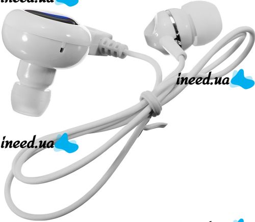 Бездротовий стерео навушник AirBeats Bluetooth mini 4.0 White Вакуумна гарнітура з вбудованим мікрофоном і шумозаглушенням для IOS і Android Білий