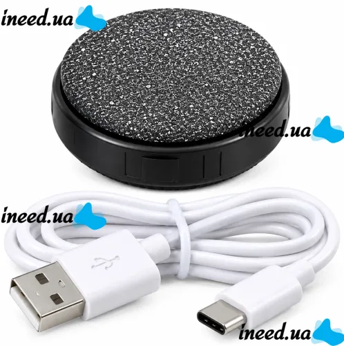 Pedi Vac R1-4921 Electric Foot File: Rechargeable Pumice Grinder for Cleaning Heels and Removing Calluses, with a USB-Powered Vacuum Cleaner