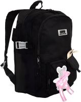 School Bag Set Fashion SG5017 4 in 1 for girls, teenage school kit, backpack for 16 Liters shopper Bag Pencil Case, Satchel with badge Black