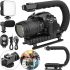 Стабілізатор ручка Gimbal AY-49U з кріпленням для фотоапарата і телефона з Bluetooth мікрофоном і LED лампою для селфі та відео з пультом ДУ