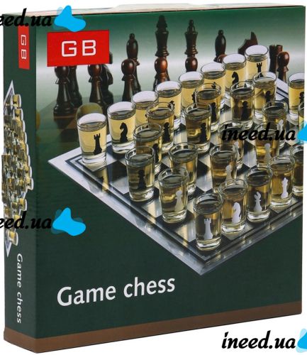 Gift Game Set Drunken Chess Game Chess GB-086 table alcohol game 25x25 cm set of chess glasses and a glass board for adults