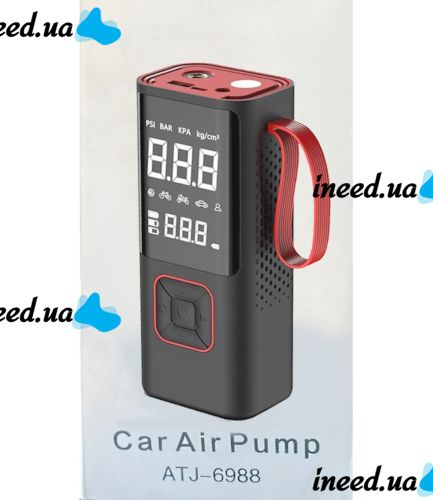 Car Compressor Car Air Pump ATJ-6988 Rechargeable Car Compressor with LCD Monitor, Portable Tire Pump for Car and Bicycle