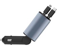 Super Fast Charge PT16 Car Charger with type c lightning voltmeter 4 in 1 120 W FM Transmitter, Car cigarette lighter Modulator
