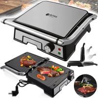 Electric contact grill Bitek BT-2687 3000W pressure double-sided electric grill for meat with non-stick coating and timer from mains 220V