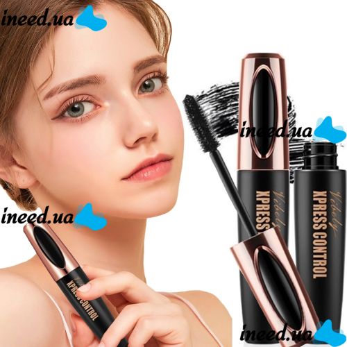4D Vibely Xpress Control mascara with silk fiber, voluminous, waterproof with the effect of elongation 4D Black 10 ml