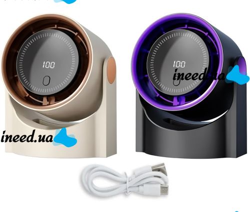 Circulating Fan M206 Tabletop Cordless Turbo Fan M206 Hanging Air Cooler, Fan with Display and LED Light USB VEN-1100