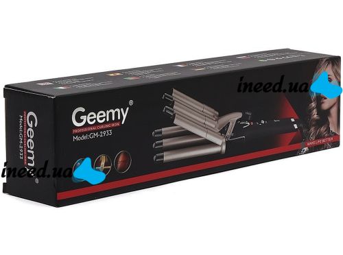 П'ятихвильова плойка для завивки волосся Geemy GM-2933 щипці п'ять хвиль з керамічним покриттям 17 мм прилад для укладання голлівудських локон Geemy