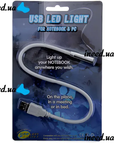 Гнучка лампа USB LED Light 35 см для підсвічування клавіатури ноутбука , портативне металеве підсвічування на гнучкій ніжці для повербанка
