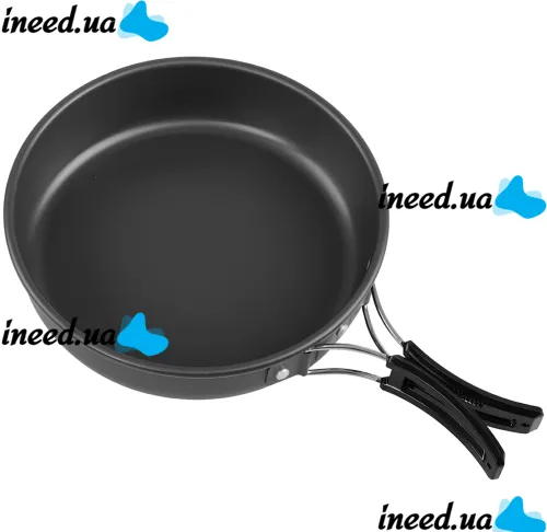 Туристический кухонный набор посуды Cooking Set SY-200 2 в 1 комплект сковородка, кастрюля и кухонные принадлежности в чехле для кемпинга DS-200