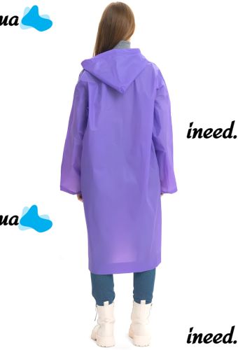 Reusable Raincoat with Hood EVA Raincoat TY876 120 cm Universal Windproof Button-down Raincoat with Long Sleeves from Rain and Wind AND-74