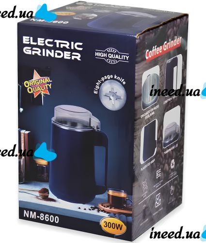 Electric Coffee Grinder NM-8600 Stainless Steel Grinder for Coffee and Spices 300W