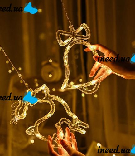 Внутренняя гирлянда штора занавес Рождество Christmas Style теплый белый 2.5Х1 м 138 LED диодов WW светодиодная гирлянда-занавес на окно 2.5мх1м 220V