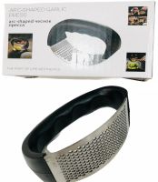 Прес подрібнювач Arc-Shaped Garlic Press для часнику, Ручна часничниця, Часникодавка, натискна часникодавилка з нержавіючої сталі Чорна