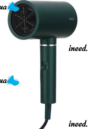 Professional hair Dryer for styling and drying VGR V-431 Green with ionization nozzle, overheating protection and cold air mode 1800W 