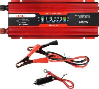 Автомобільний інвертор UKC 12V - 220V 2000W KC-2000D авто перетворювач напруги струму з LCD дисплеєм від прикурювача, акумулятора з екраном