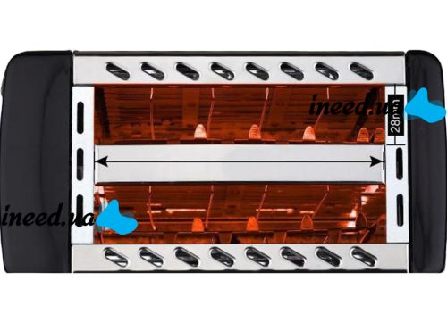 Kitchen mirror toaster Crownberg CB-1106 750W for 2 slices of bread with temperature control and stop button, Electric toaster VN-002B with removable tray Silver