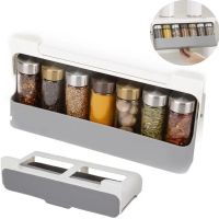 Підвісний органайзер для спецій Joseph Joseph Spice Rack 85147 7 банок, Навісна полиця для приправ, набір баночок для сипучих продуктів в холодильник