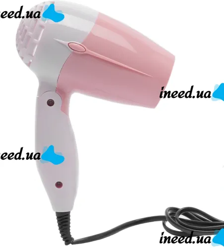 Складаний дорожній фен PRO BaByliss Coco 1000w для укладання і сушіння волосся зі збірною ручкою, насадкою концентратором і терморегулятором Рожевий