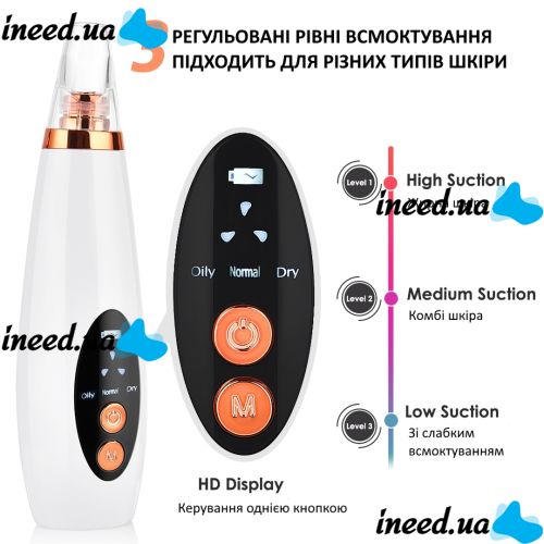 Вакуумний очищувач пір для чищення шкіри обличчя Multi-Functional Cleaning MF-64, вакуумний апарат-Очищувач, апарат від чорних крапок, ліфтинг