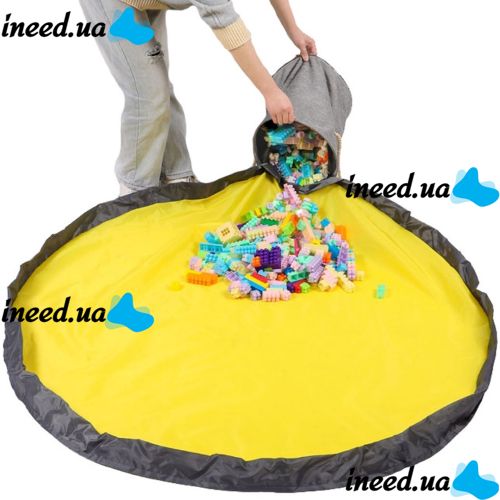 Organizer Basket with Play Mat for Storing and Quickly Collecting Children's Toys 2 in 1, Folding Bag, Play bag, Organizer Bag with Lid