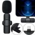 K8 Plus Wireless Lapel Microphone with Type-C for Smartphone with Clothespin, Noise-canceling Omnidirectional Lapel for Blogger