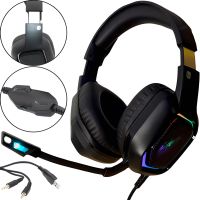 Cyberpunk CP-007 Gaming Wired Headphones with Backlight and Microphone Gaming Full-size Headphones with Headset for PC and Laptop 96491 Black