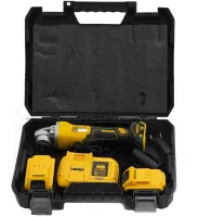 Cordless angle grinder 125 mm DeWalt DCG405N for 2 batteries 24V 5Ah, Cordless angle grinder turbine DeWalt in a case