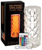 Настільна лампа нічник Crystal Rose сенсорний світлодіодний RGB LED світильник троянда з пультом, проекційний торшер кристал USB Charging Touch Lamp